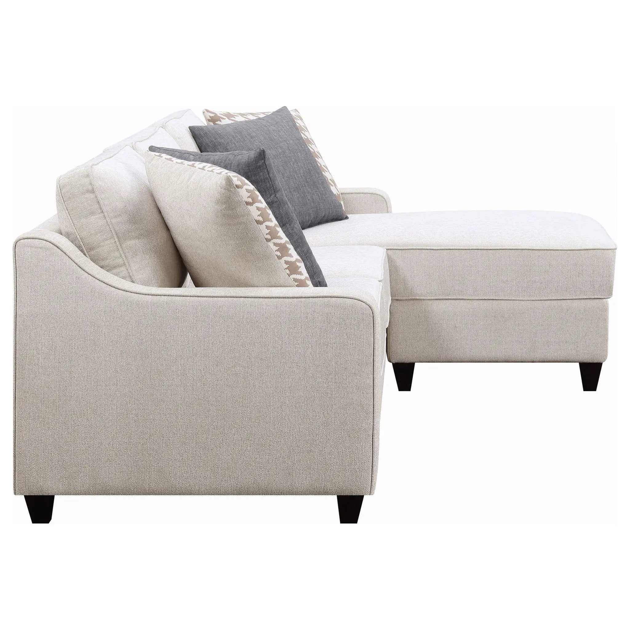 Mcloughlin Upholstered Sloped Arm Sectional Sofa Platinum by Unique Piece Furniture