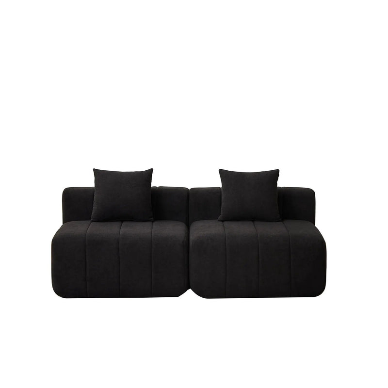 Modular Sectional Sofa With 2 Pillows, Symmetrical Design by HouseOfZazla