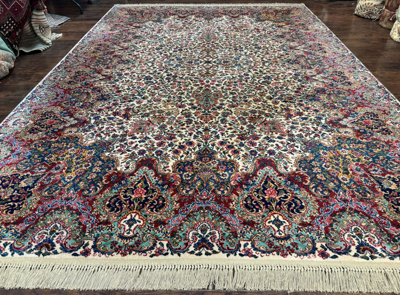 Karastan Rug #742 Floral Kirman 8.8 x 12, Wool Pile, Vintage Original Series, Rare by Jewel Rugs