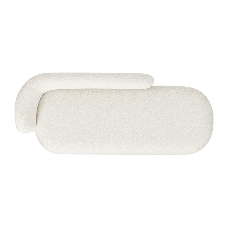 Aire - RAF Modern Rounded Chaise Lounge - Ivory White by HouseOfZazla