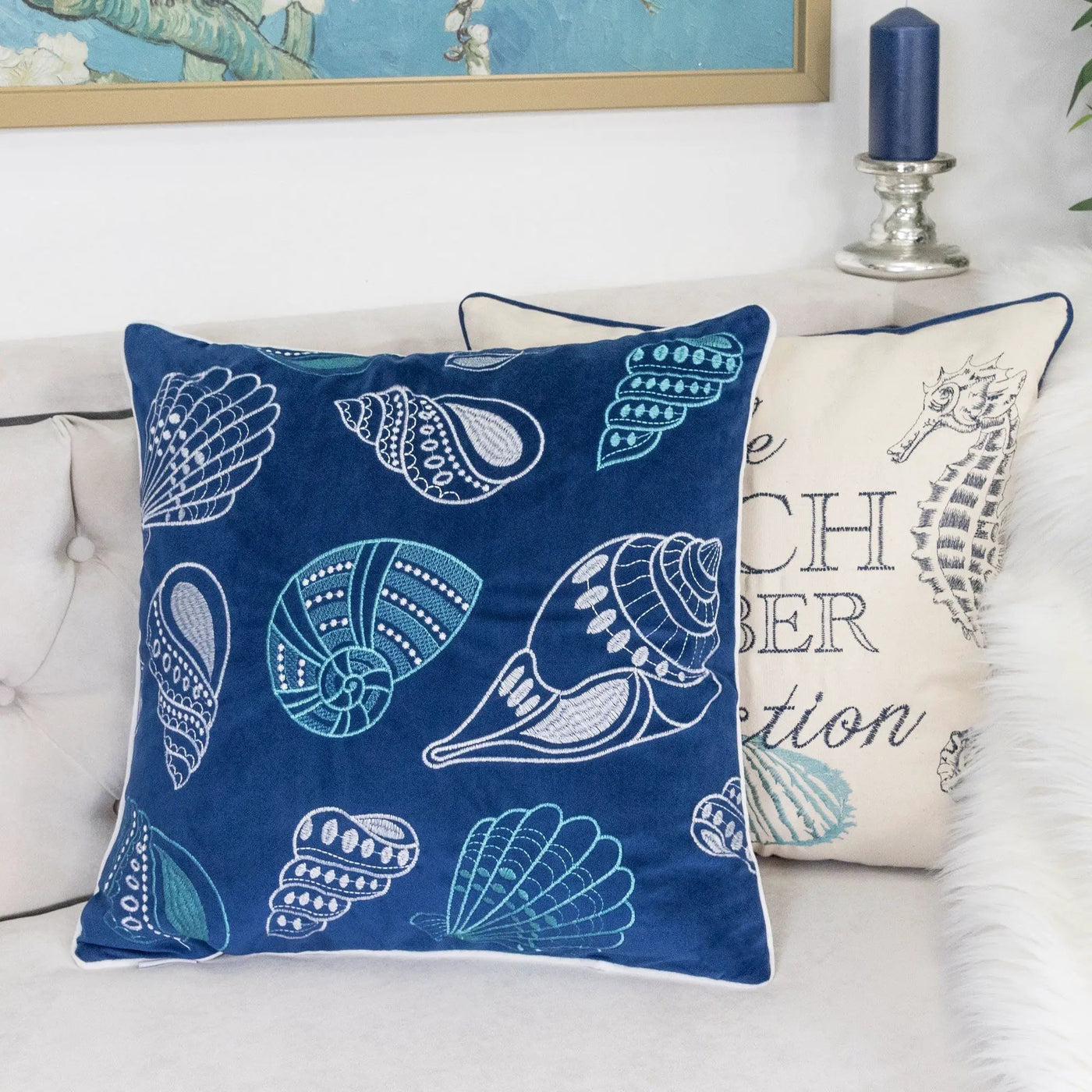 Seashells Pillow Cover by Unique Piece Furniture