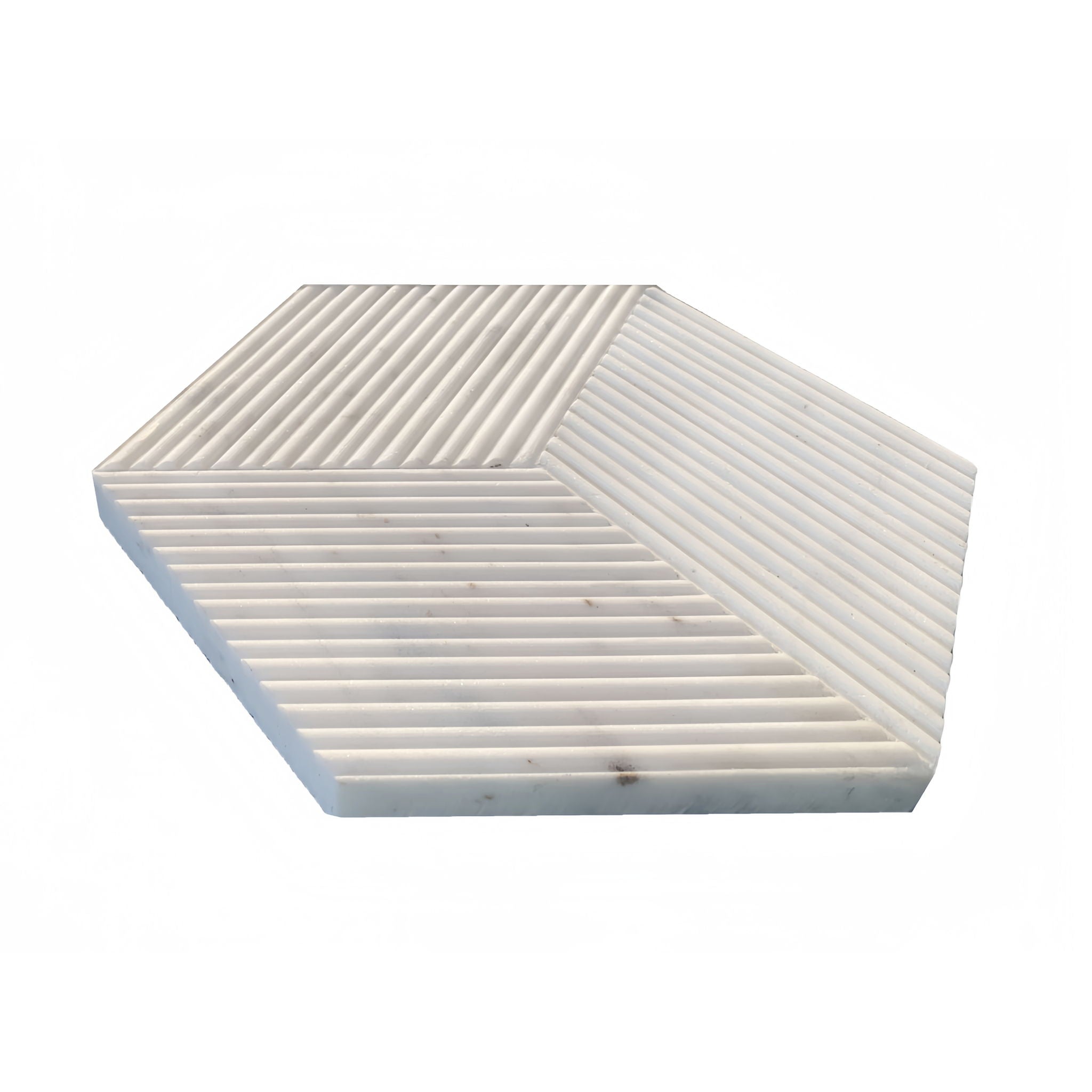 Hexagon Natural Stone Marble Tile, 3D Fluted (Set of 12) by HouseOfZazla