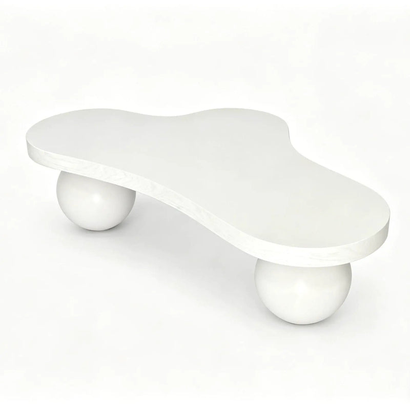 Cloud Shaped Coffee Table With 3 Ball Legs For Living Room