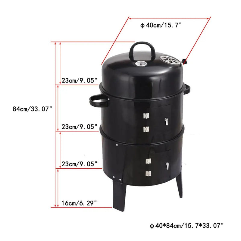 Outdoor Double-Layer Grill Charcoal Wood Fired Braising and Smoking Stove by HouseOfZazla