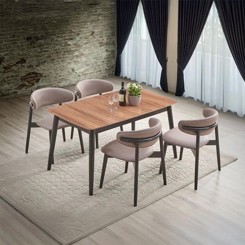 Lanae - Side Chair (Set of 2) - Coffee Polish Microfiber & Black by Unique Piece Furniture