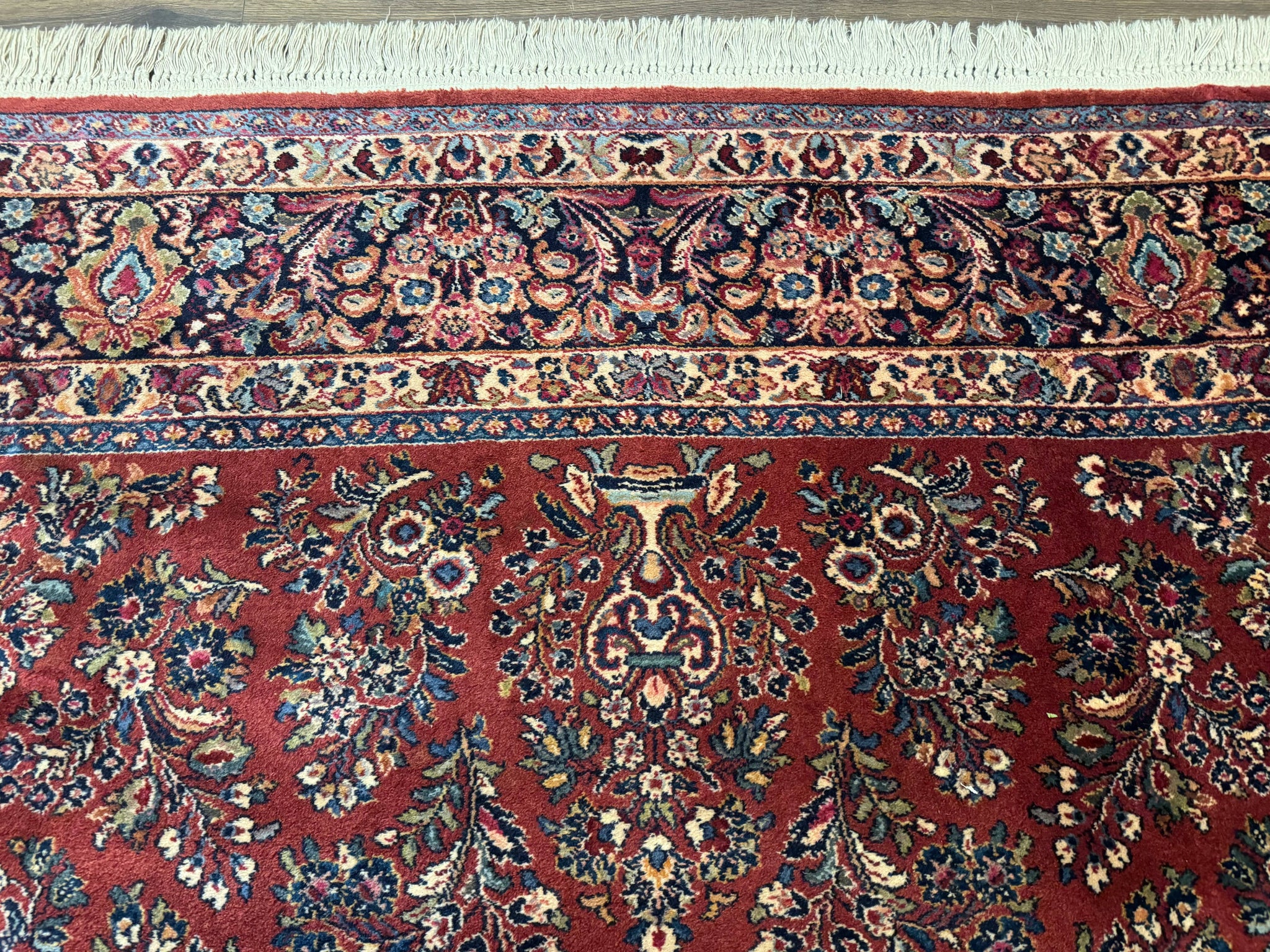 Karastan Rug 10x14, Red Sarouk #785, Wool Original 700 Series by Jewel Rugs