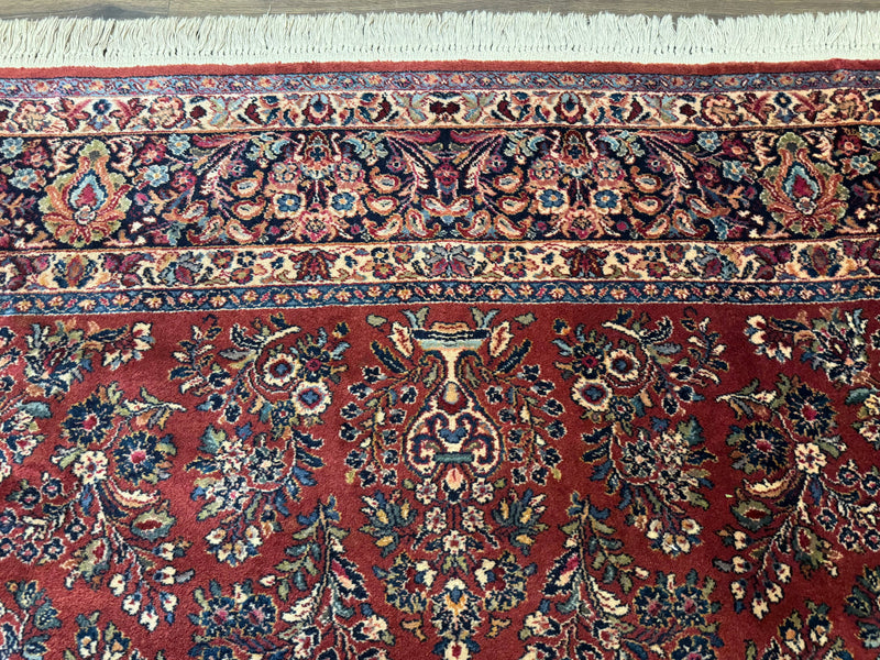 Karastan Rug 10x14, Red Sarouk #785, Wool Original 700 Series by Jewel Rugs