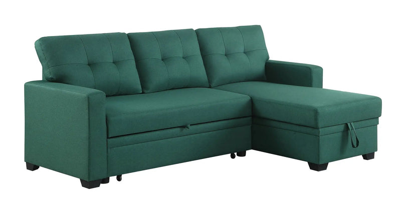 Upholstered Pull Out Sectional Sofa With Chaise by Unique Piece Furniture