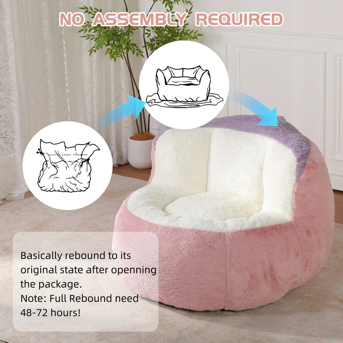 Oversized Multicolor Faux Fur Bean Bag Chair by HouseOfZazla