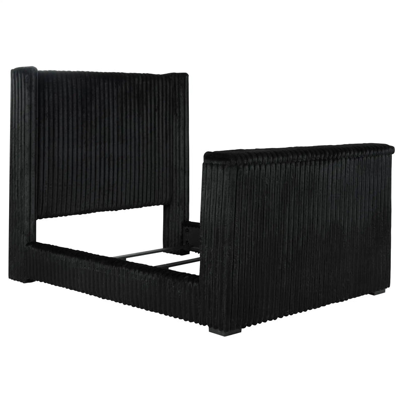 Centergrove Upholstered Queen Wingback TV Bed Black by Unique Piece Furniture