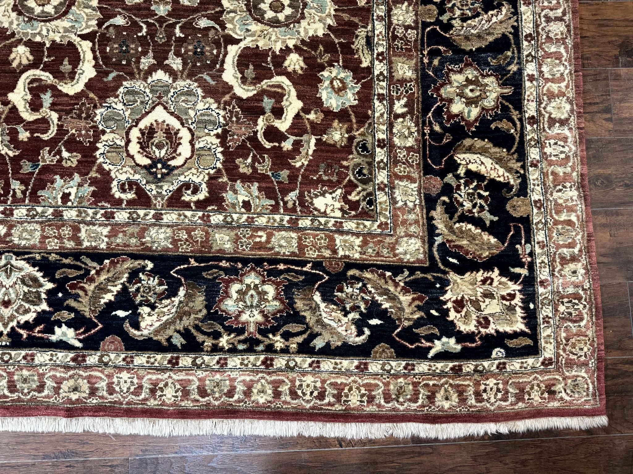 Palace Sized Indian Agra Rug 12x17, Wool Handmade Floral Allover Carpet by Jewel Rugs
