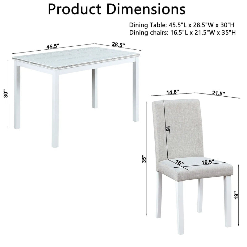 Dining Table Set With Crystal Decoration And Upholstered Chairs by Unique Piece Furniture
