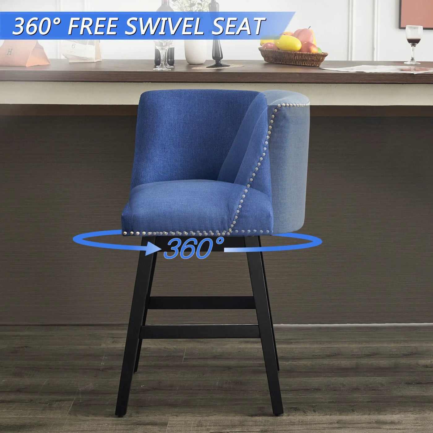Upholstered Swivel Bar Stool by Unique Piece Furniture