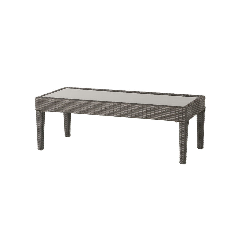 Contemporary Antibes Loveseat & Table Set Outdoor - Gray by HouseOfZazla
