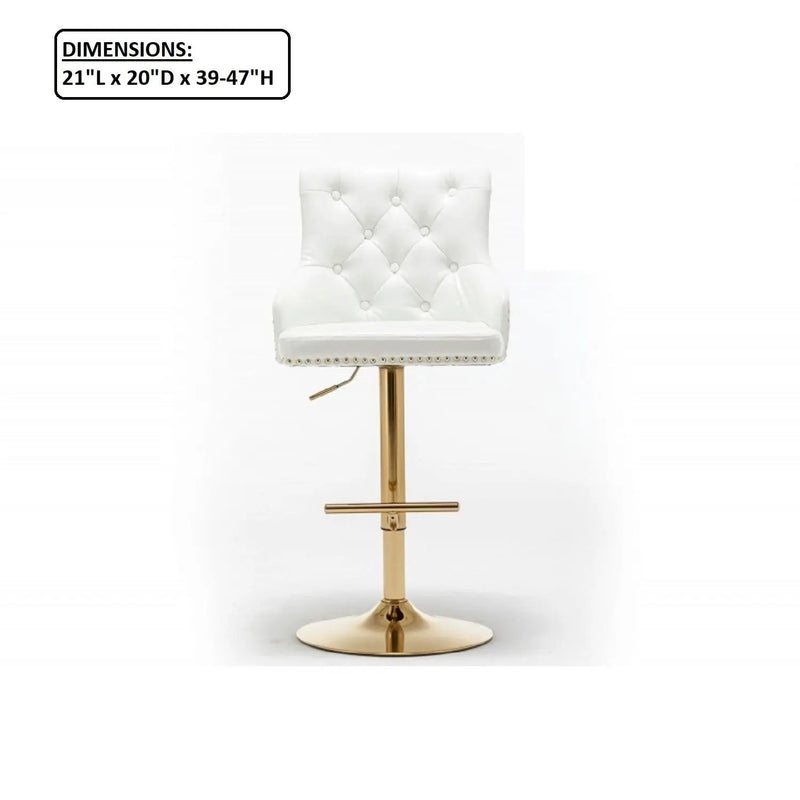Adjustable Swivel Bar Stool With Nailhead Trim (Set of 2) by Unique Piece Furniture