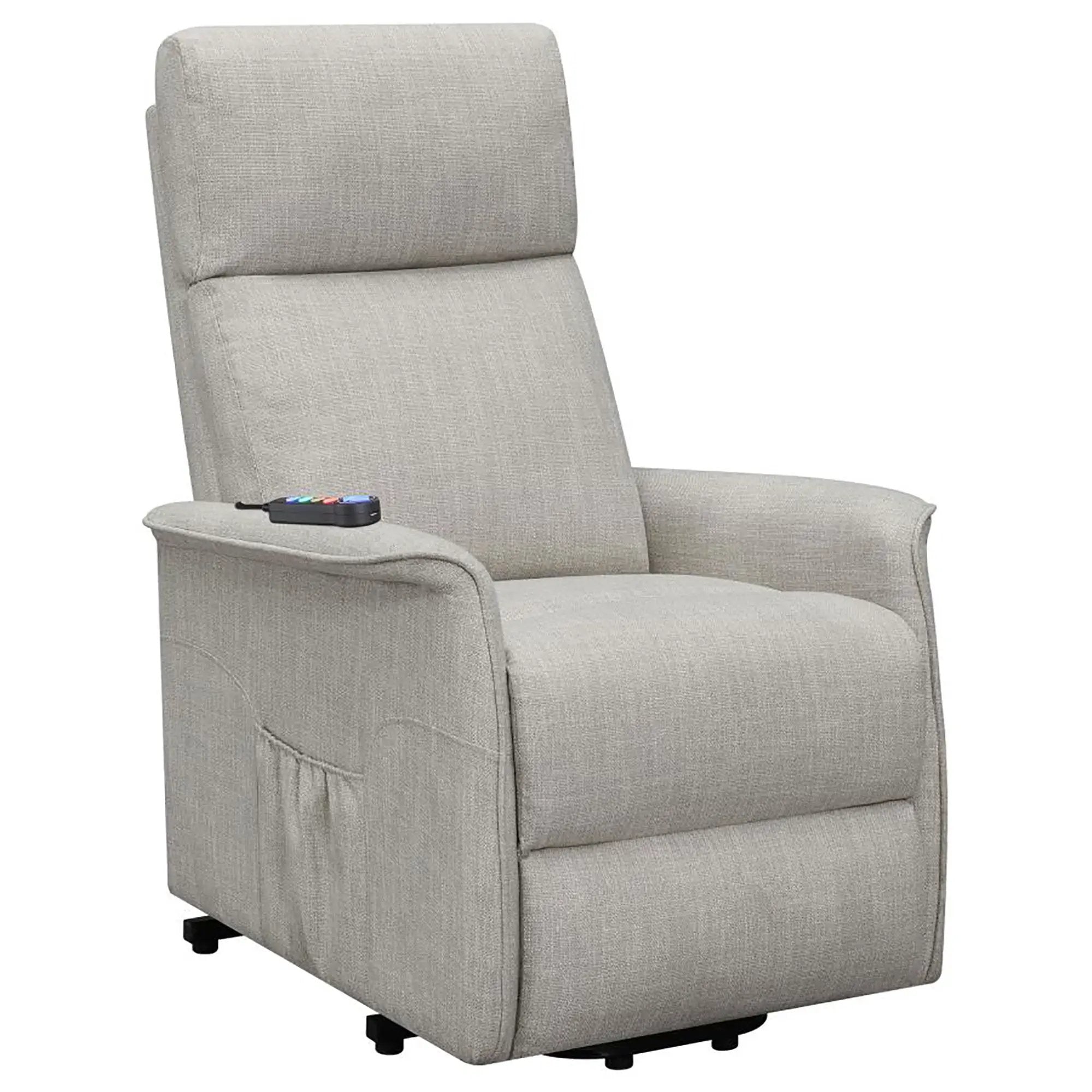 Upholstered Power Lift Recliner With Wired Remote by HouseOfZazla