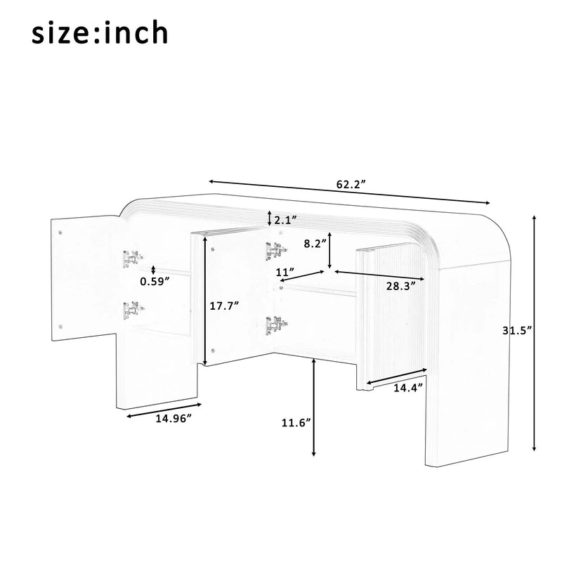 U_STYLE 62.2-Inch Wave-Pattern Console Table by HouseOfZazla