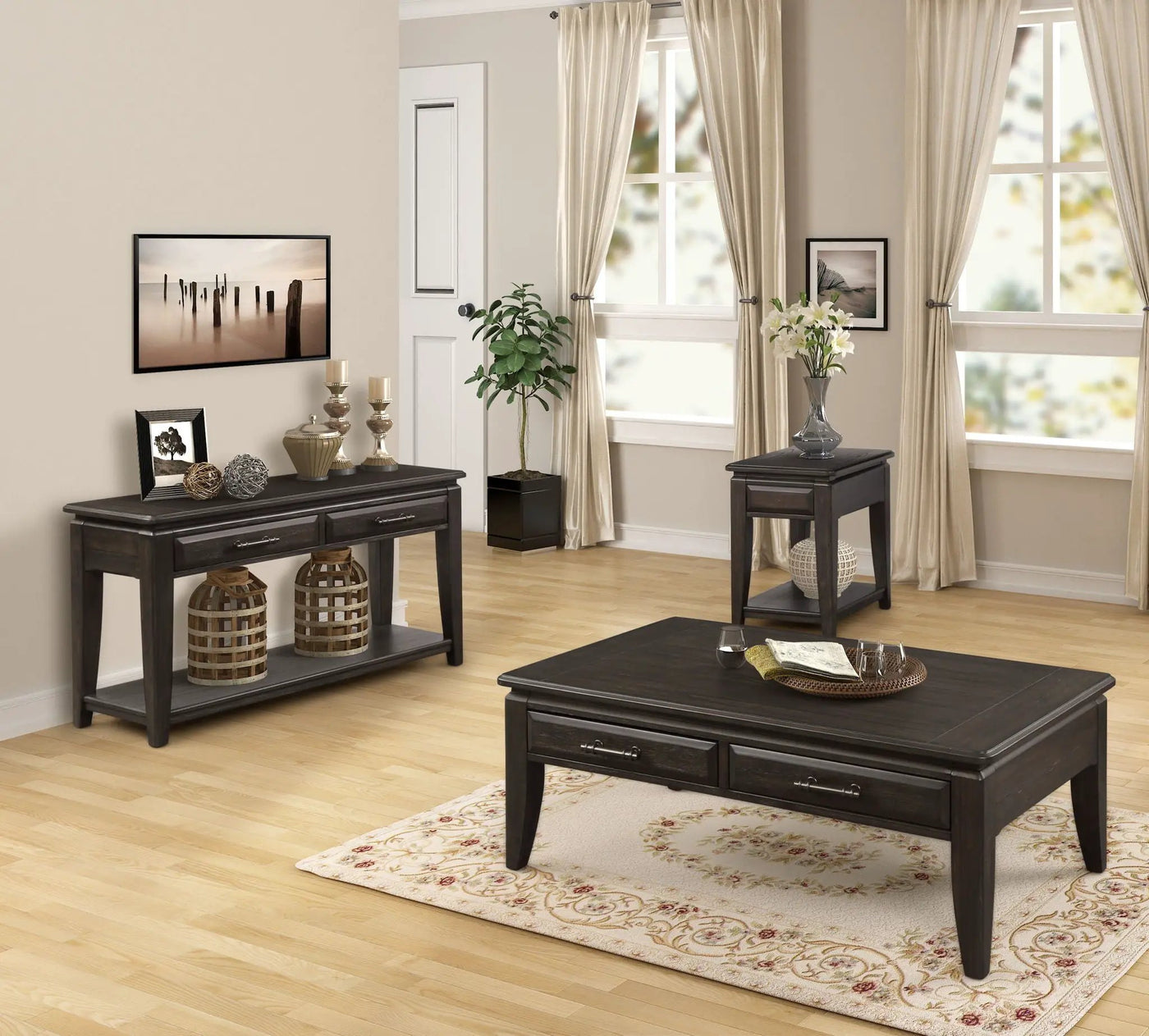 Traditional Table With Storage by Unique Piece Furniture
