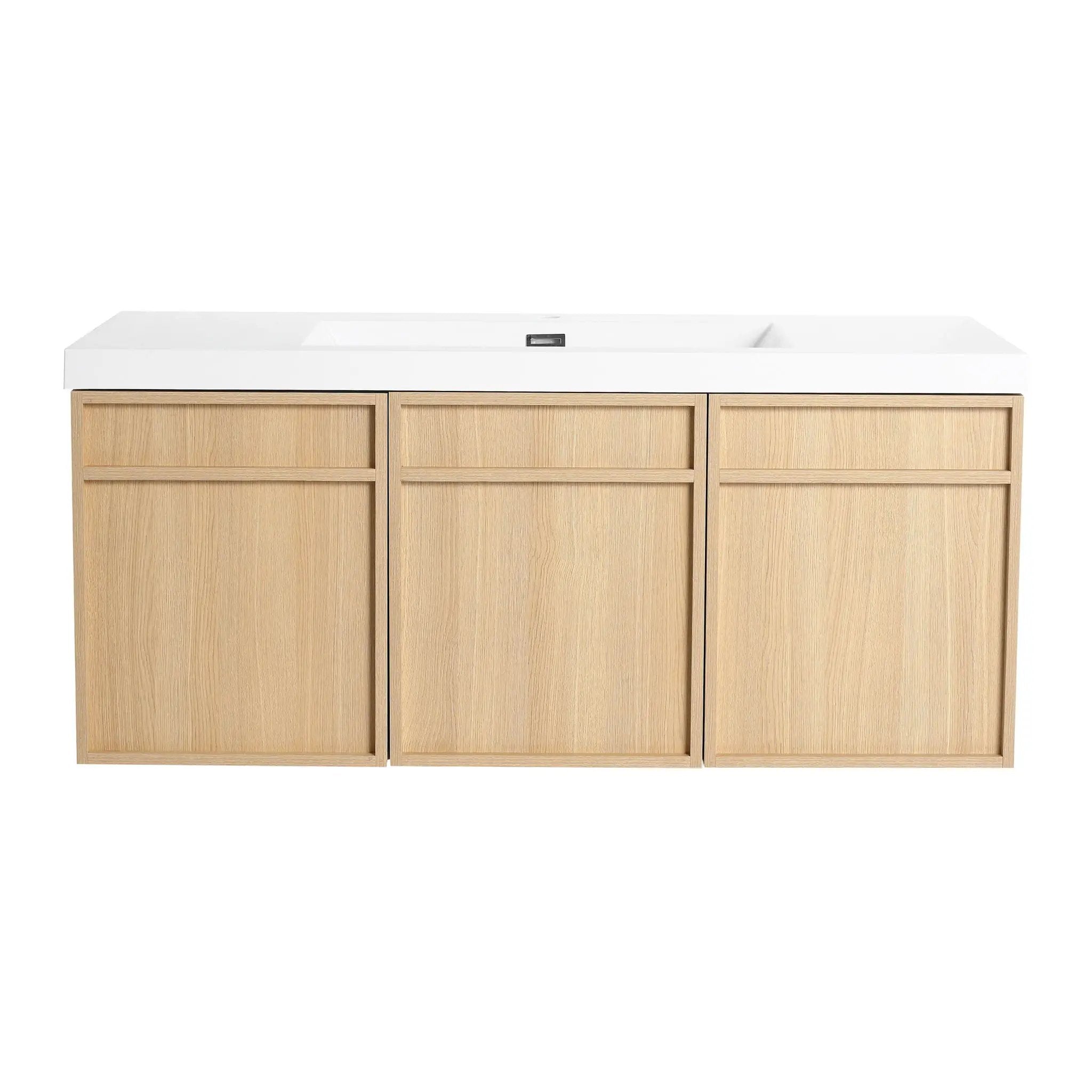 Wall-Mounted Bathroom Vanity With Resin Sink And Soft Closing Doors by Unique Piece Furniture