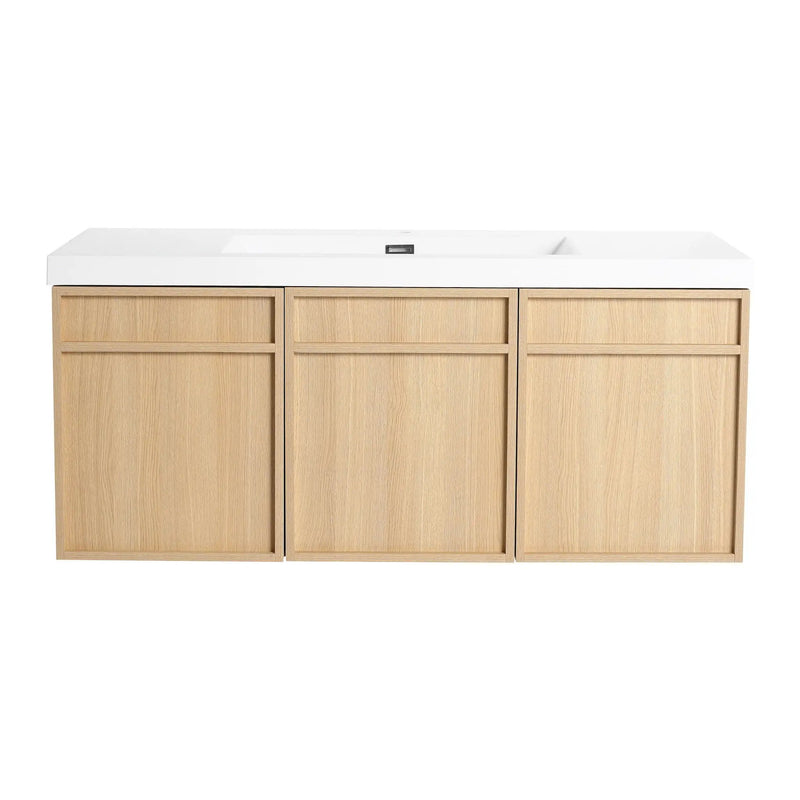 Wall-Mounted Bathroom Vanity With Resin Sink And Soft Closing Doors by Unique Piece Furniture