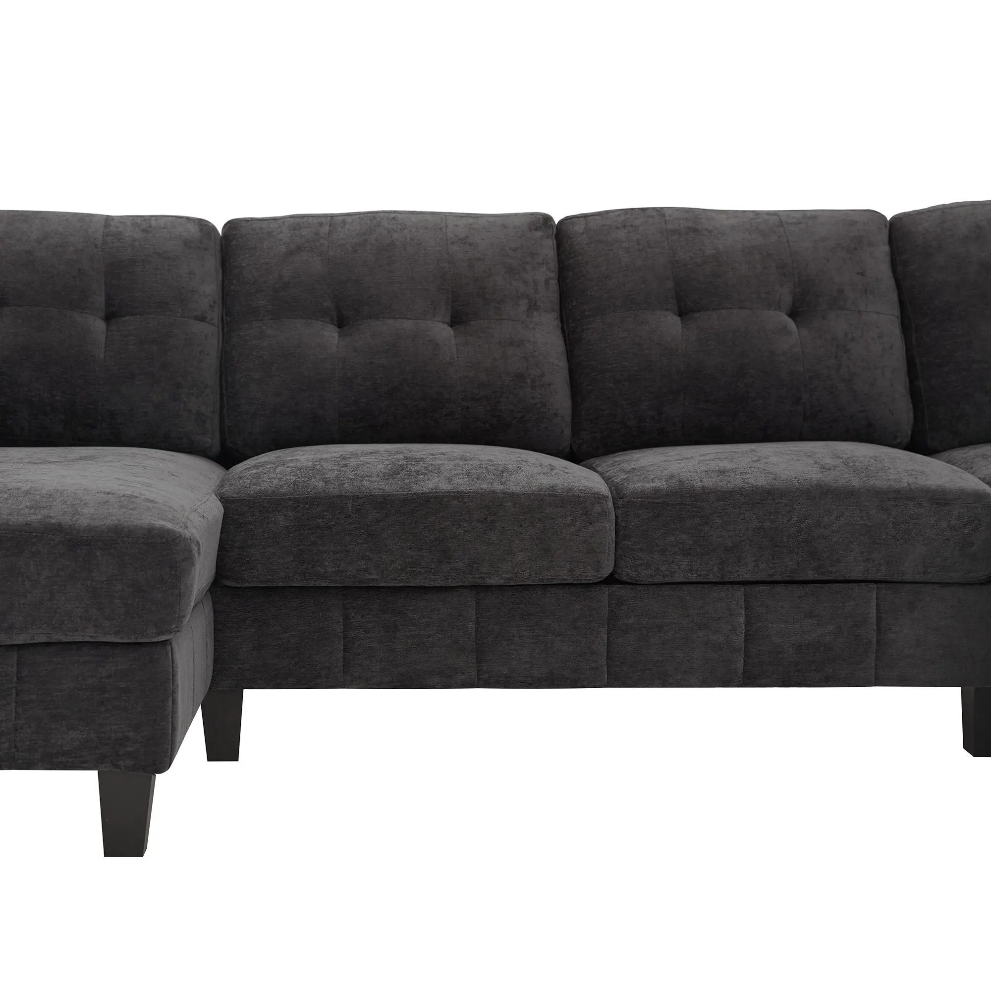 U-Shaped Sectional Sofa 103.5" Fabric Couch With Dual Chaise Lounges, Storage Pockets, Armrest Pillows by HouseOfZazla
