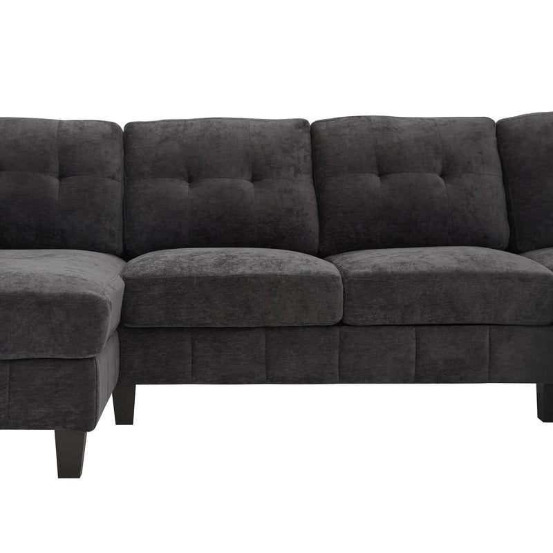 U-Shaped Sectional Sofa 103.5" Fabric Couch With Dual Chaise Lounges, Storage Pockets, Armrest Pillows by HouseOfZazla