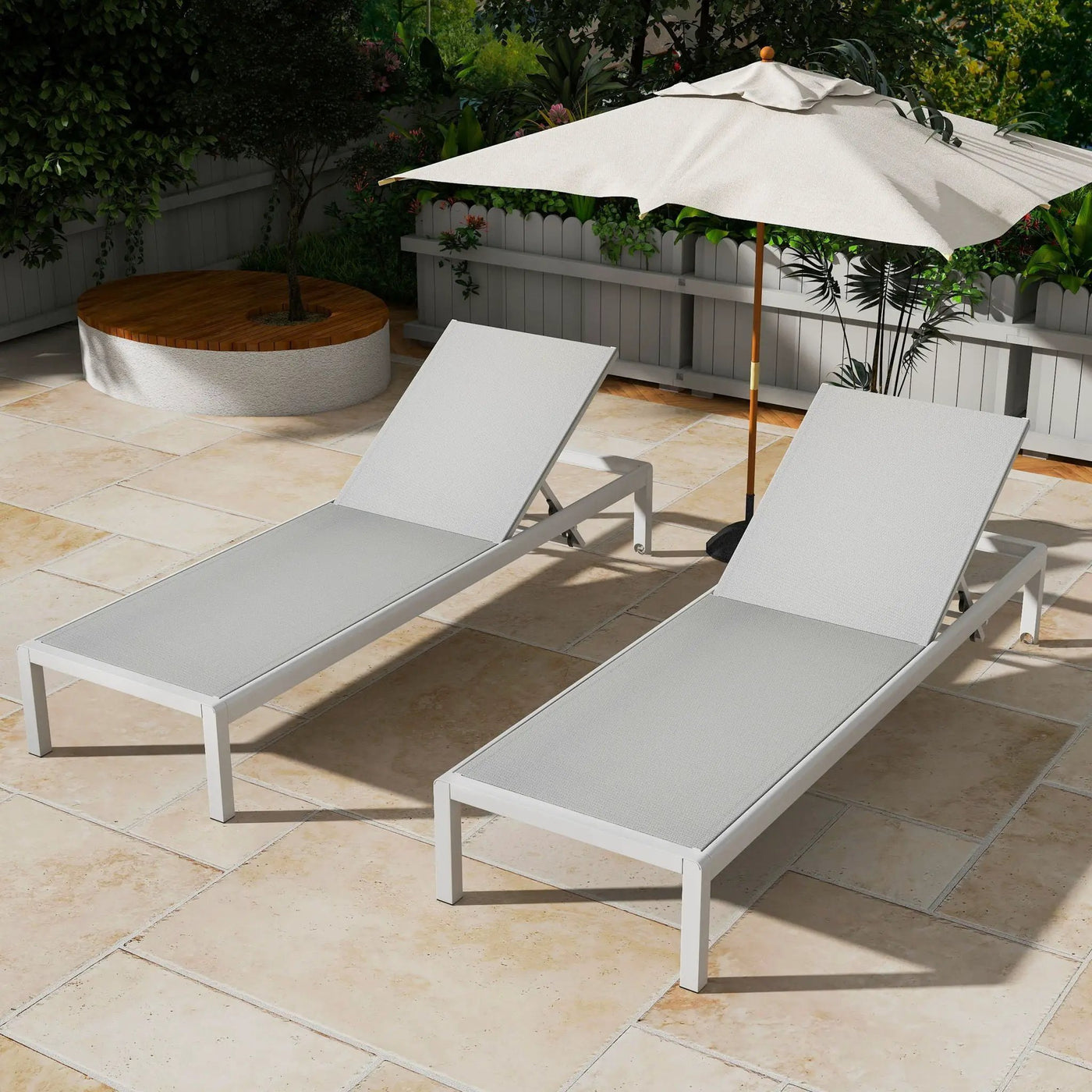 Outdoor Patio Chaise Lounge with 5 Reclining Positions by HouseOfZazla