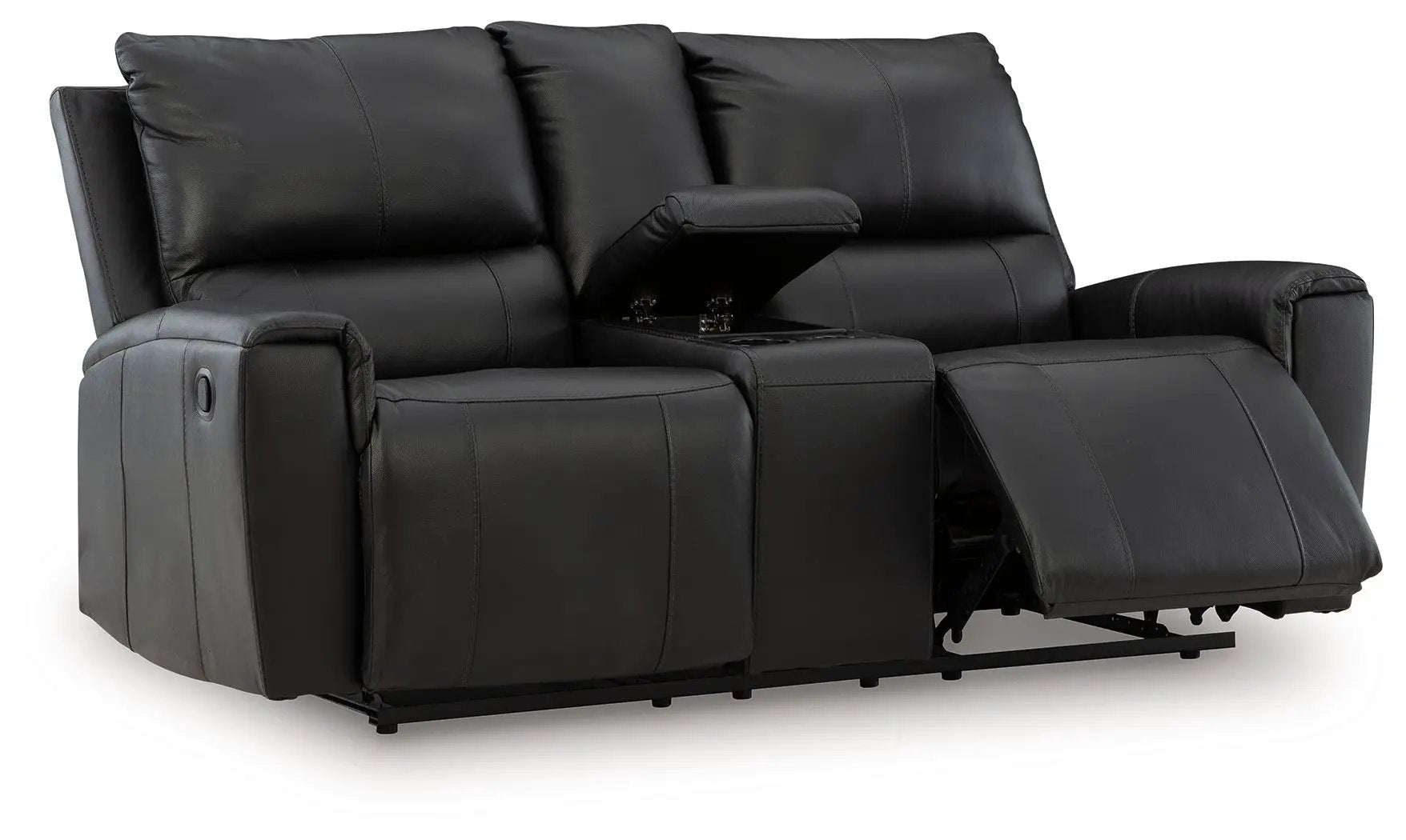 Glossmore - Reclining Loveseat With Console - Black by Unique Piece Furniture