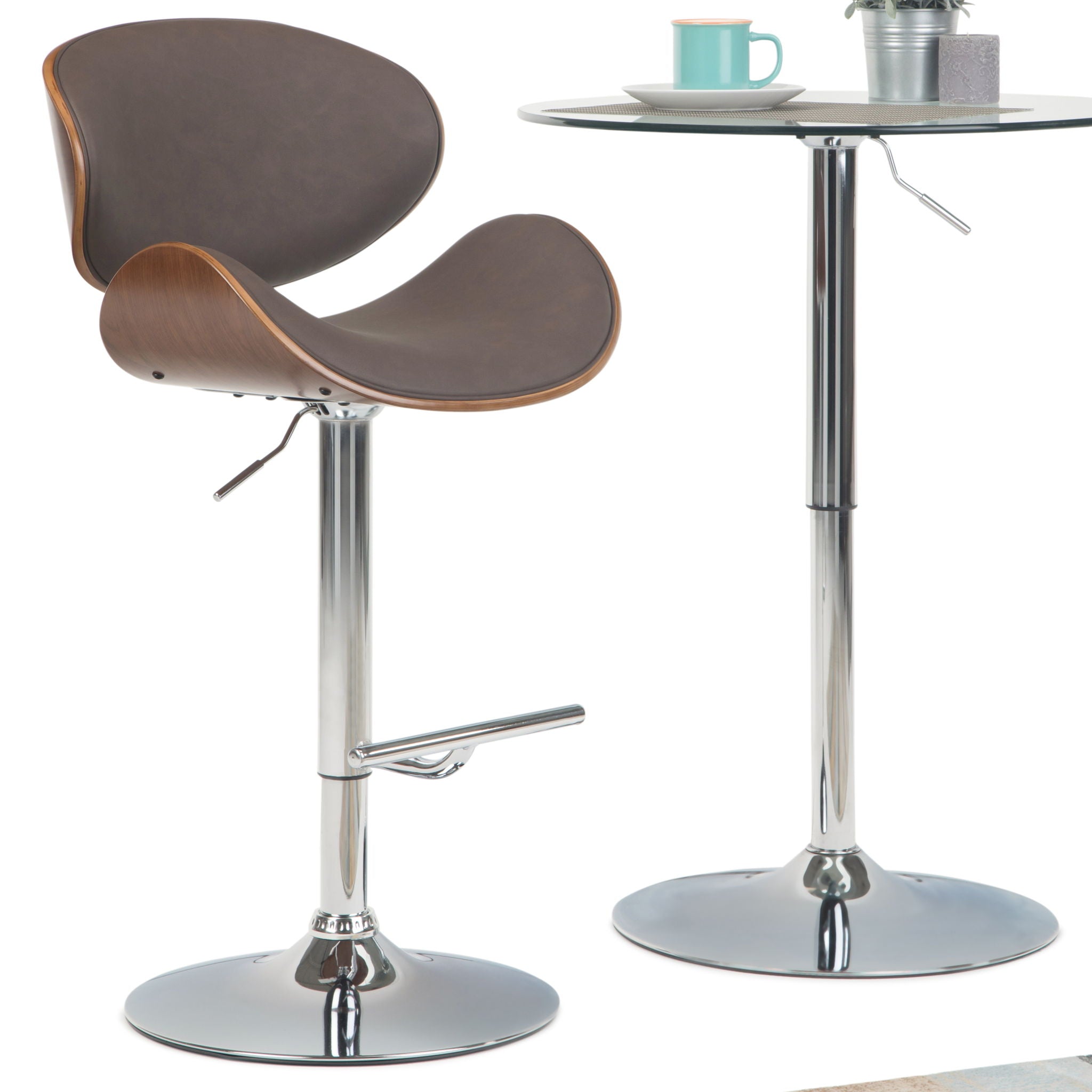Marana - Multifunctional Handcrafted Bentwood Adjustable Swivel Bar Stool by HouseOfZazla