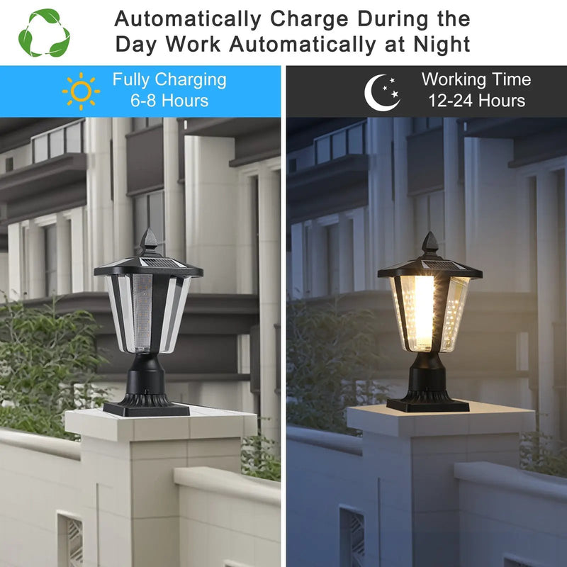 15' Solar Powered Outdoor Lantern, Modern Garden Light with LED (2-Pack) by HouseOfZazla