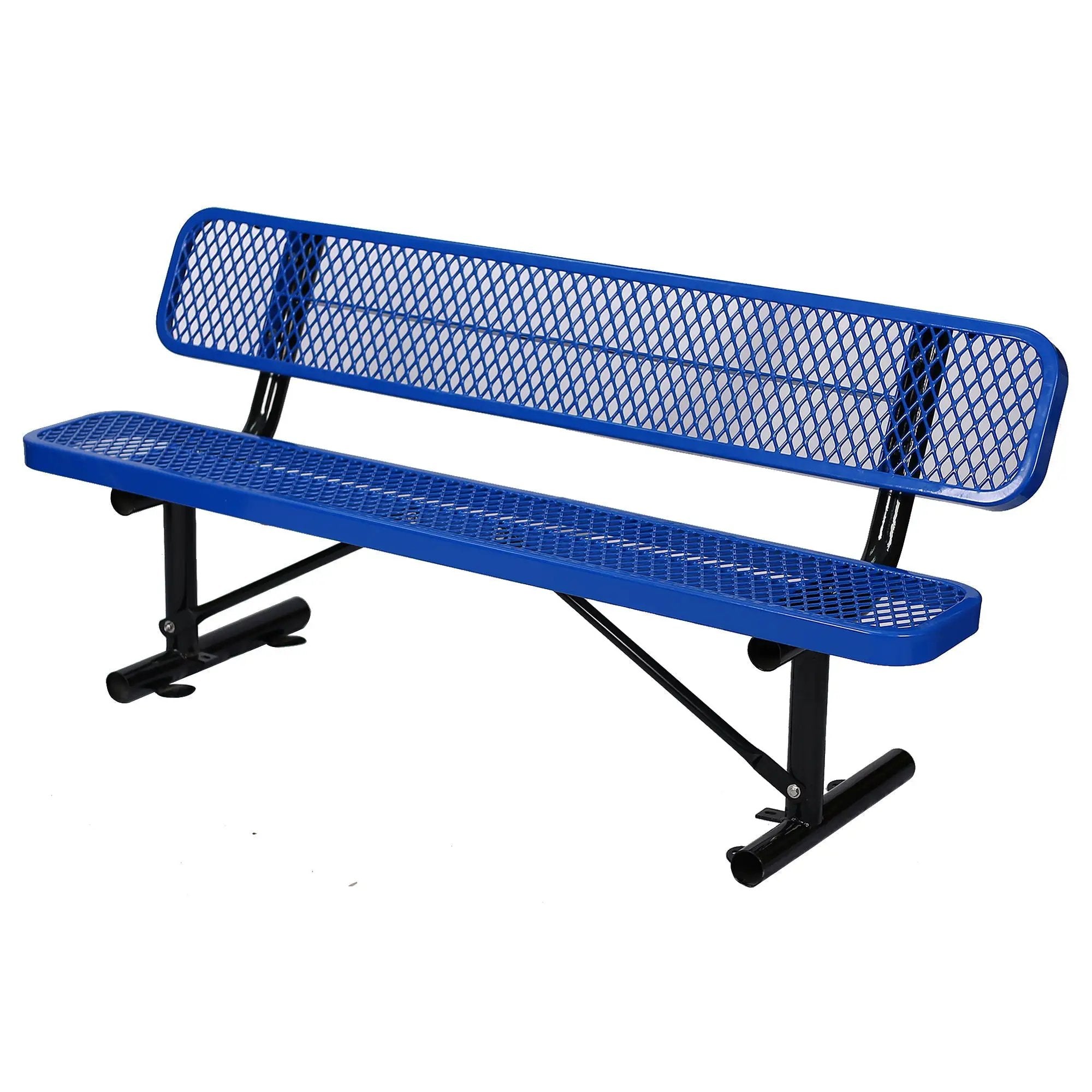 6' Outdoor Steel Bench With Backrest by Unique Piece Furniture
