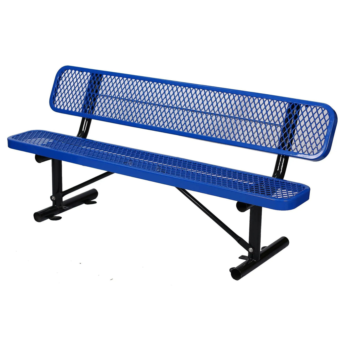 6' Outdoor Steel Bench With Backrest by HouseOfZazla