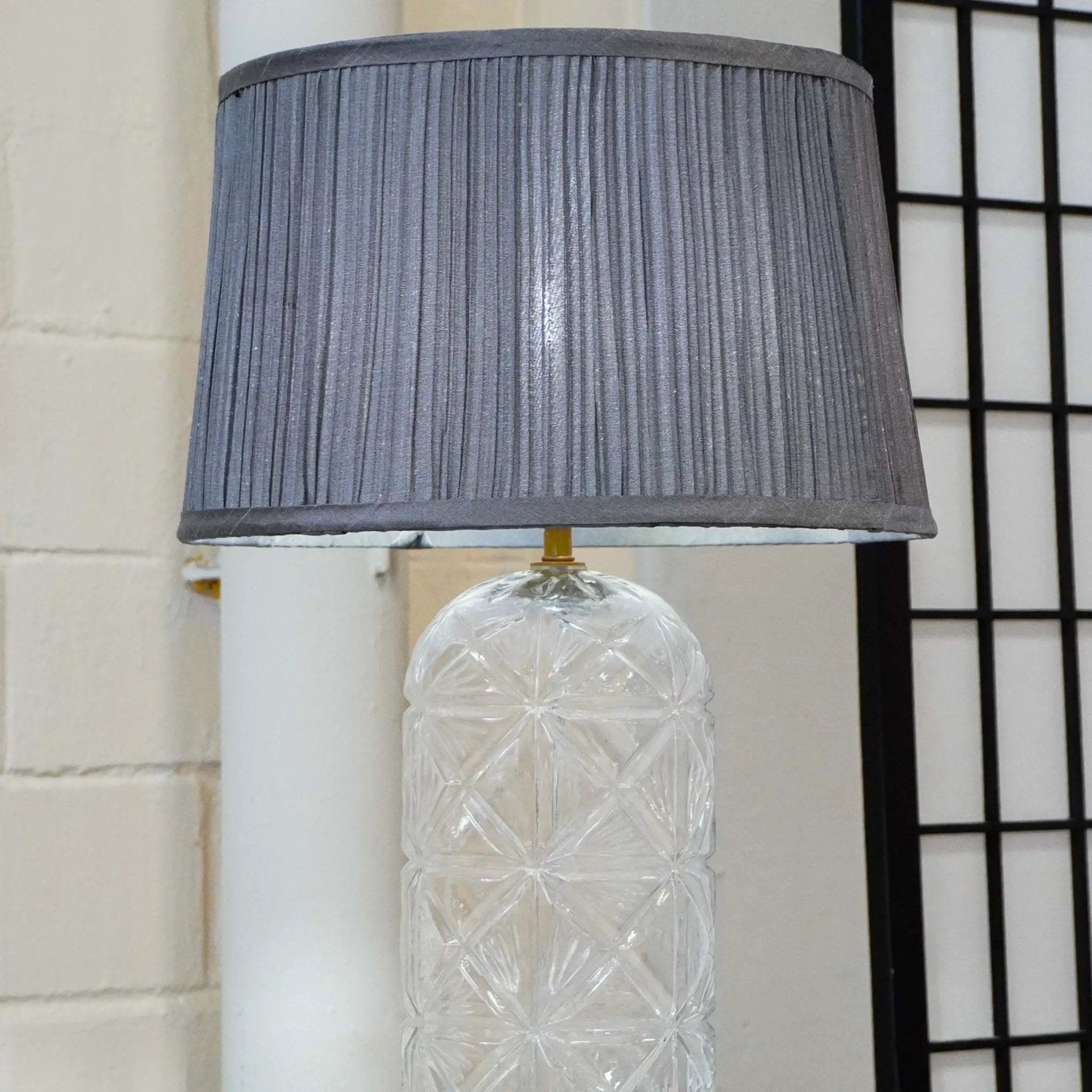 Luxora Decorative Glass Table Lamp with Gold Finish and Grey Shade by HouseOfZazla