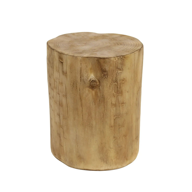 Hand Painted Wood Stump Style Outdoor Side Table - Light Brown by HouseOfZazla