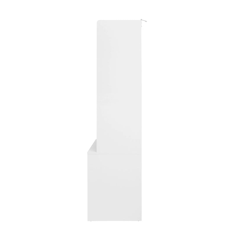 Wardrobe With 3 Drawers High Wardrobe Armoire With Rattan For Living Room Organizer - White by HouseOfZazla