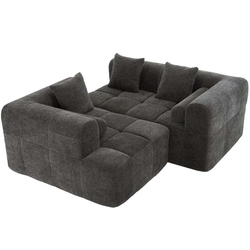 Sectional Free Combined Sofa With 2 Side Pockets by HouseOfZazla