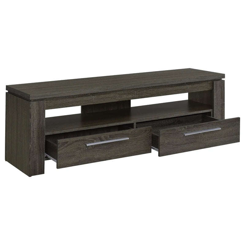 2 Drawer TV Console With Floating Top - Gray by HouseOfZazla