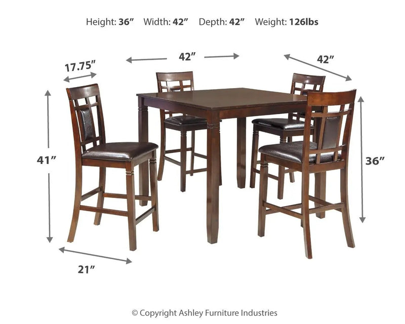 Bennox - DRM Counter Table Set (Set of 5) - Brown by Unique Piece Furniture