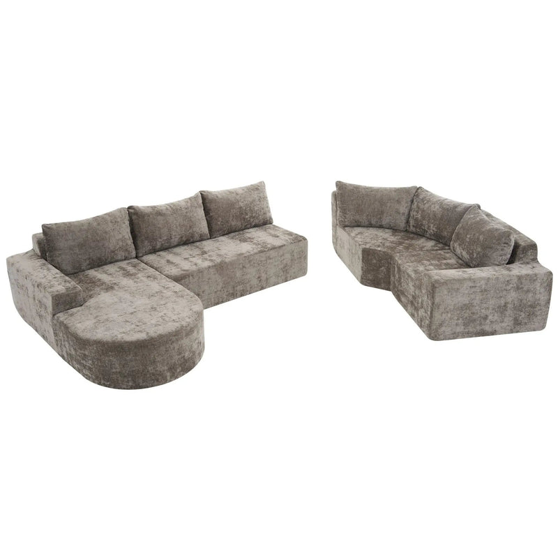 U-Shaped Oversized Modular Cloud Sectional Sofa With Deep Seat For Living Room by HouseOfZazla