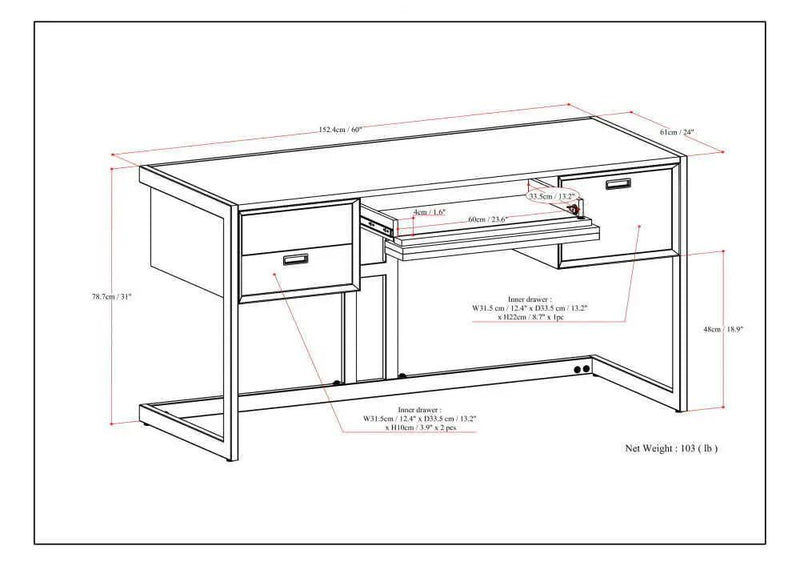 Hampden - Desk - Weathered Gray by HouseOfZazla