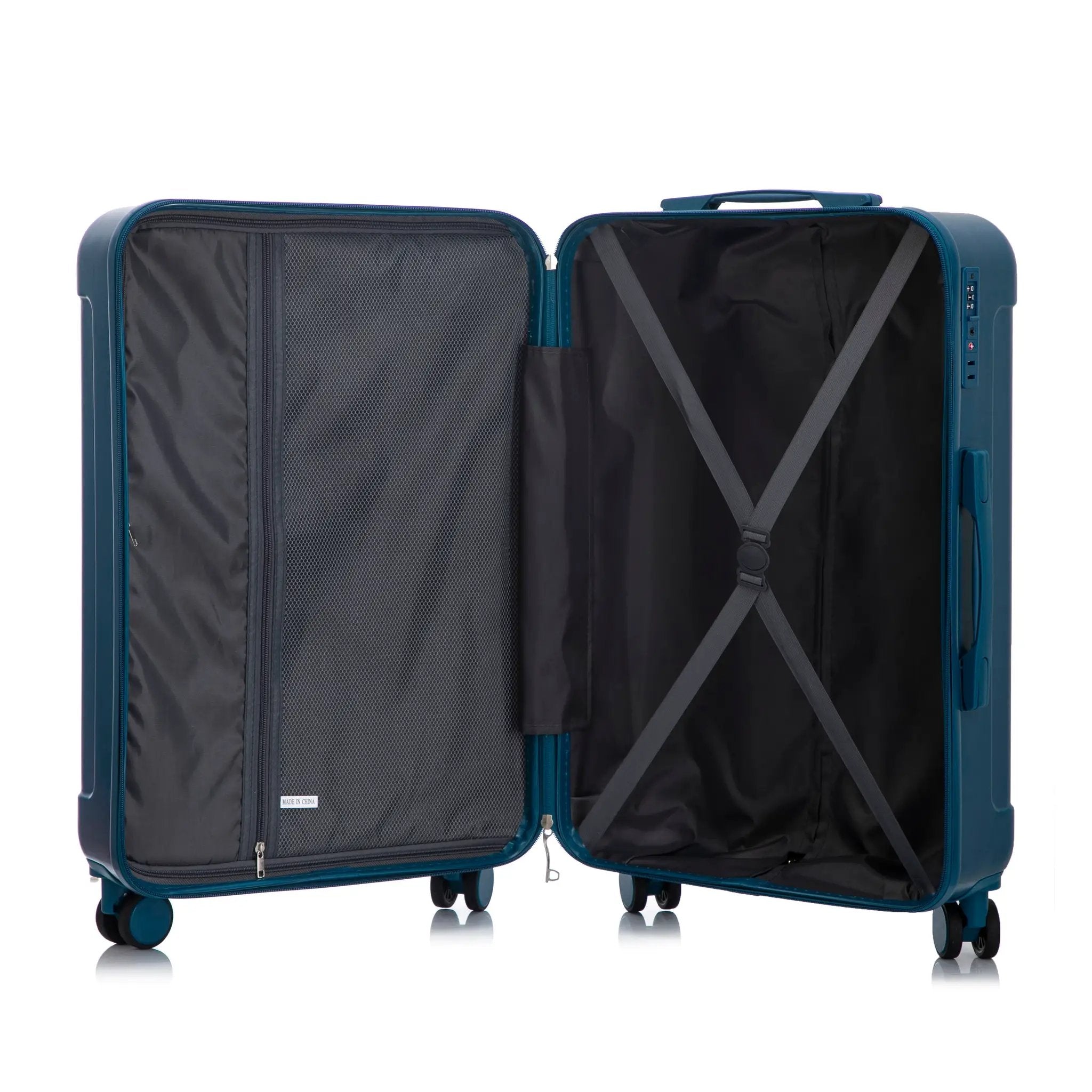 3-Piece ABS Spinner Wheel Luggage Set 20"/24"/28" Dark Blue by HouseOfZazla