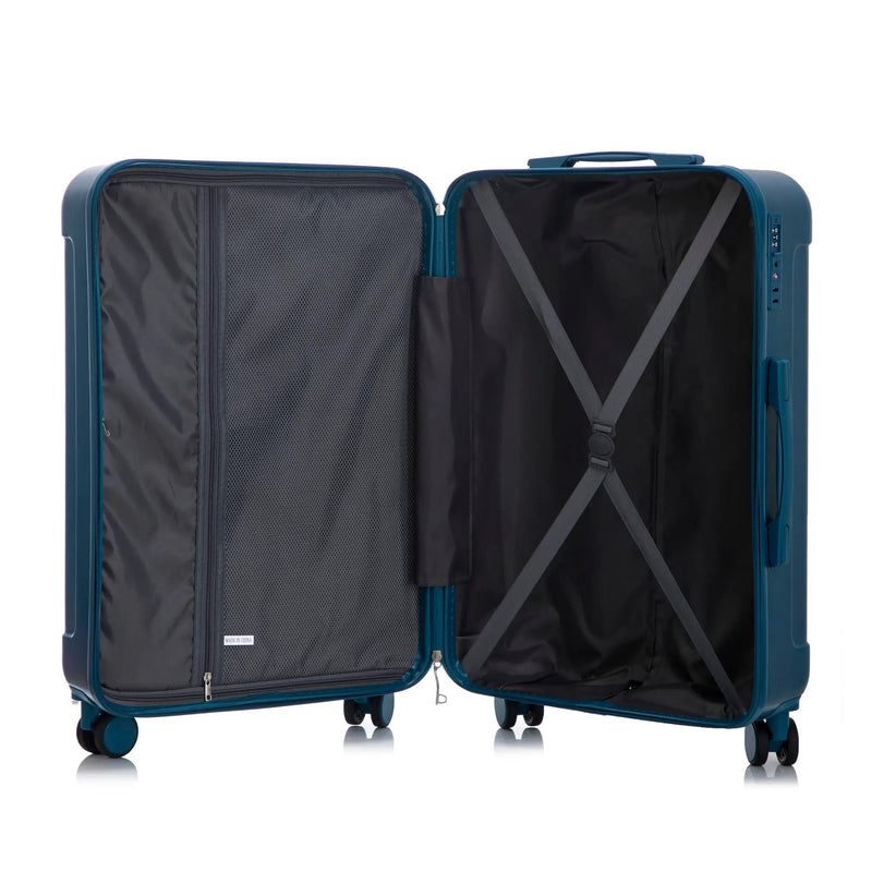 3-Piece ABS Spinner Wheel Luggage Set 20"/24"/28" Dark Blue by HouseOfZazla