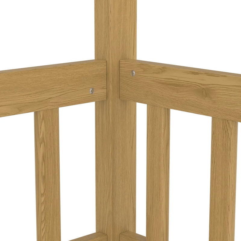 Twin Size Canopy Bed Frame with Guardrails for Kids by HouseOfZazla