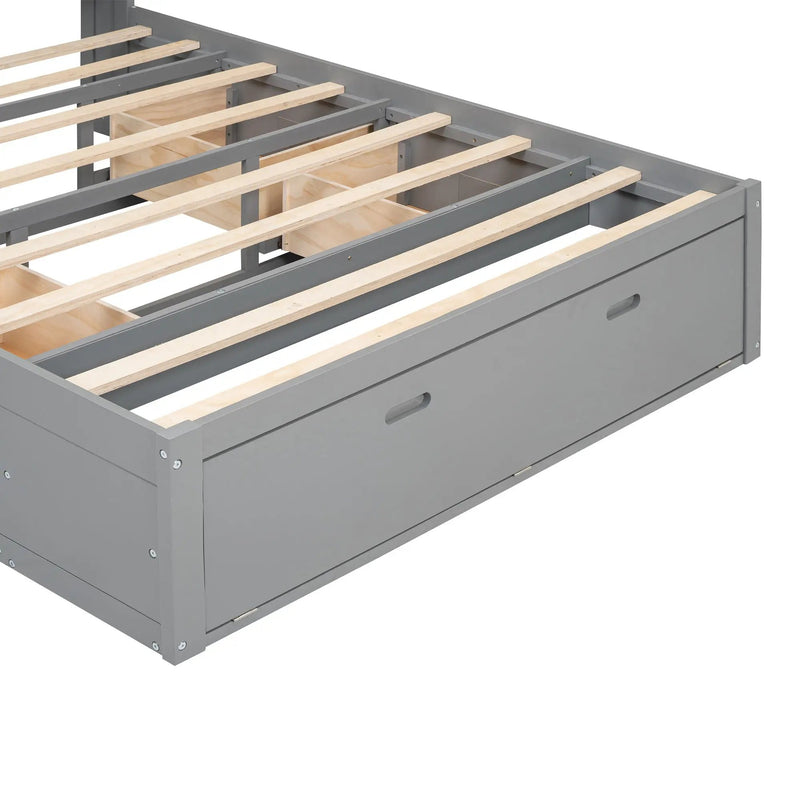 Platform Bed With Storage Headboard, Shoe Rack And 4 Drawers by HouseOfZazla