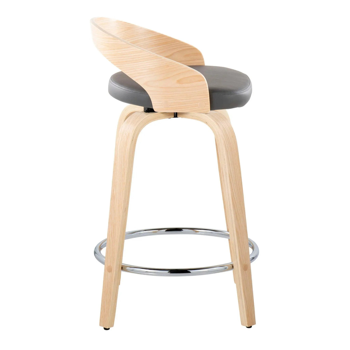 Grotto - Contemporary Fixed Height Counter Stool & Swivel, Round Footrest (Set of 2) by HouseOfZazla