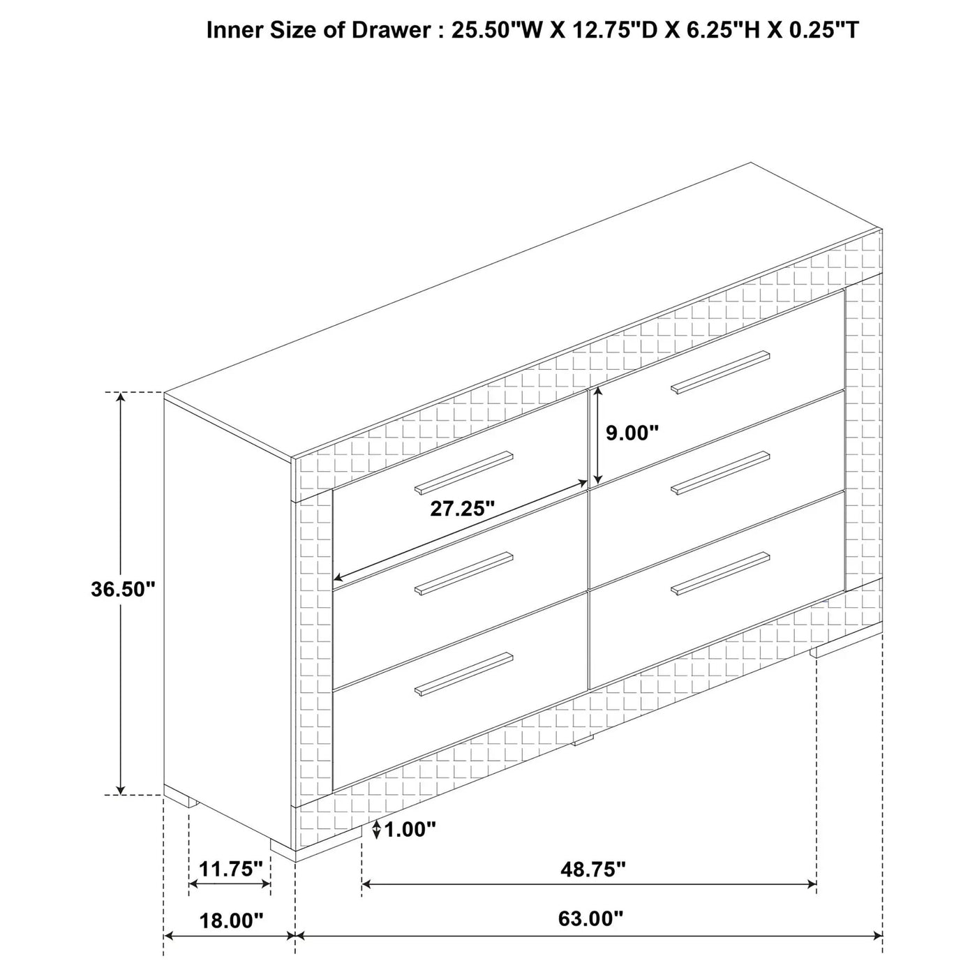 Pierce - 6 Drawer Dresser Cabinet by HouseOfZazla