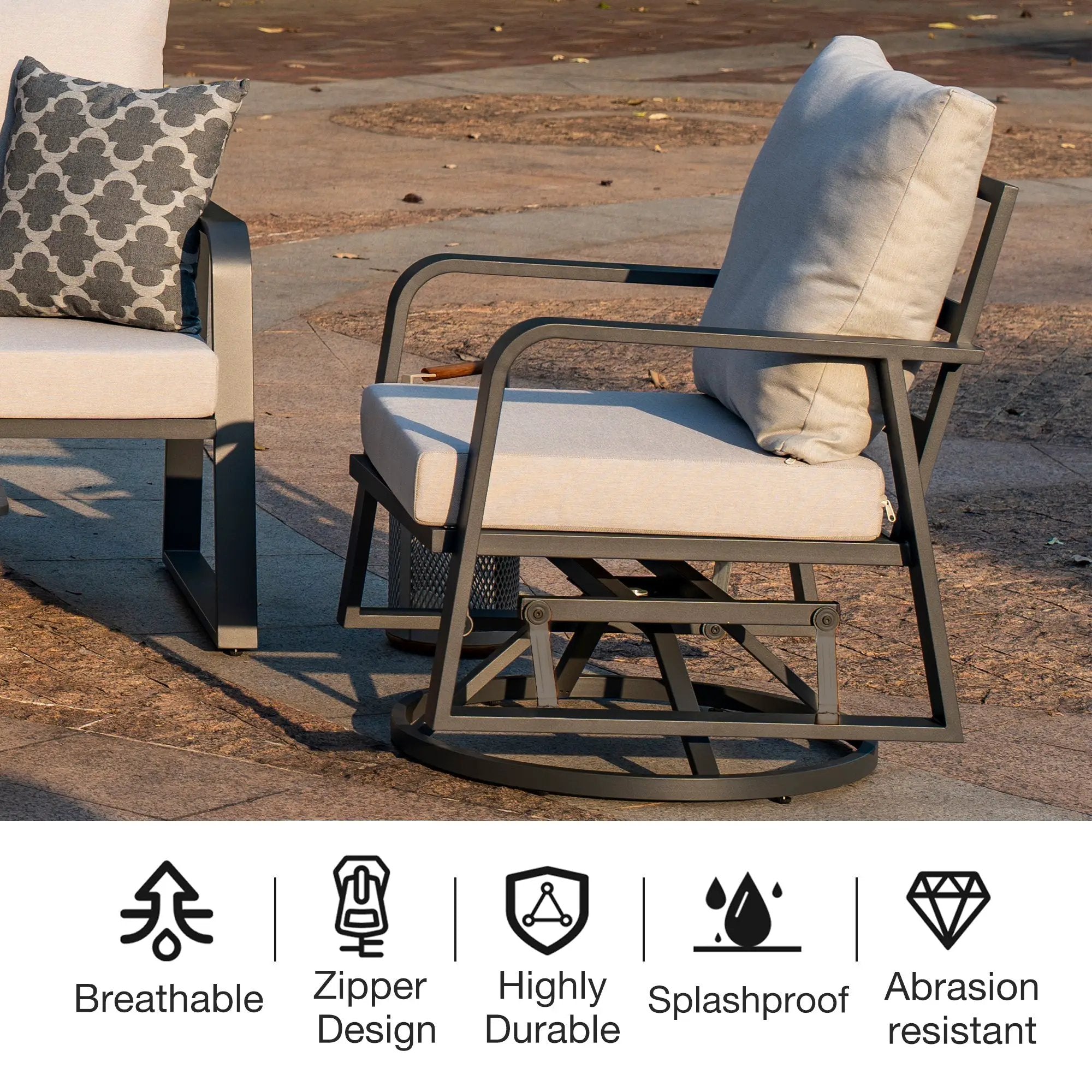 FR Aluminum Outdoor Sofa Swivel Seats by HouseOfZazla
