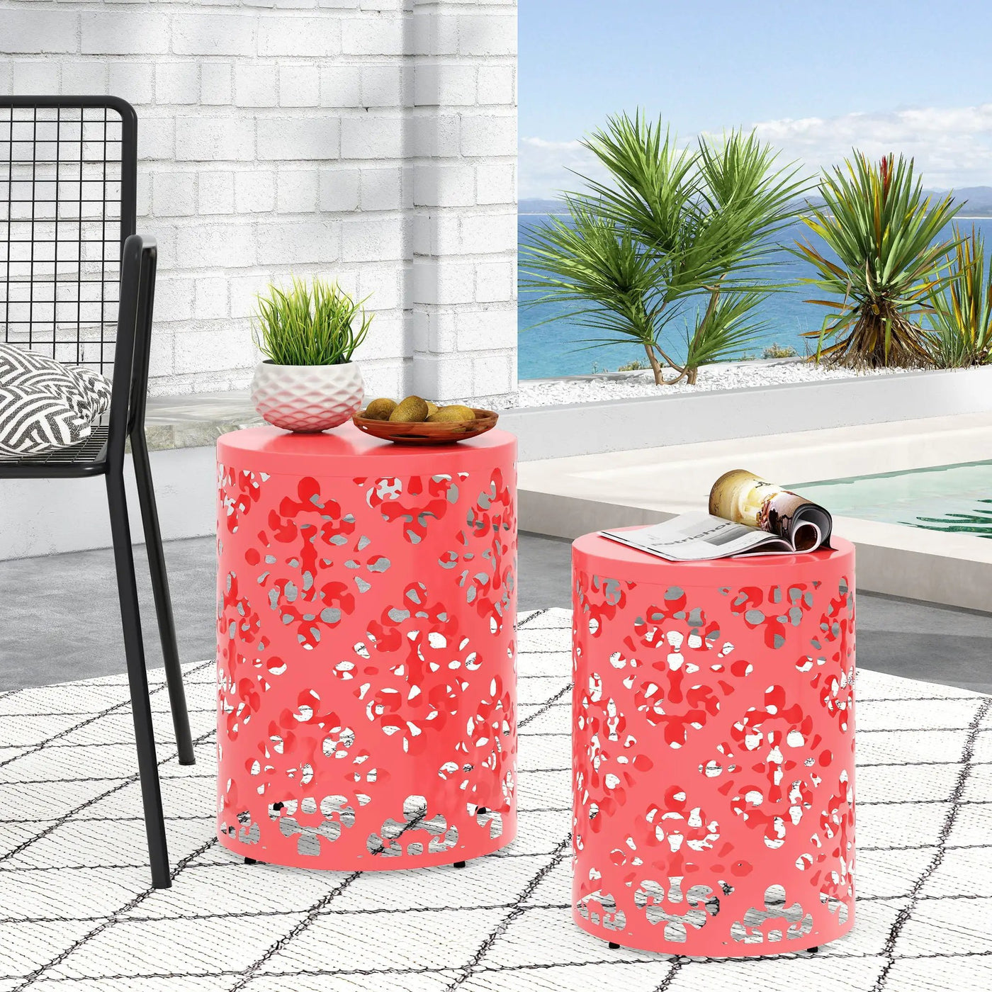 Outdoor Metal Modern Design End Table by HouseOfZazla