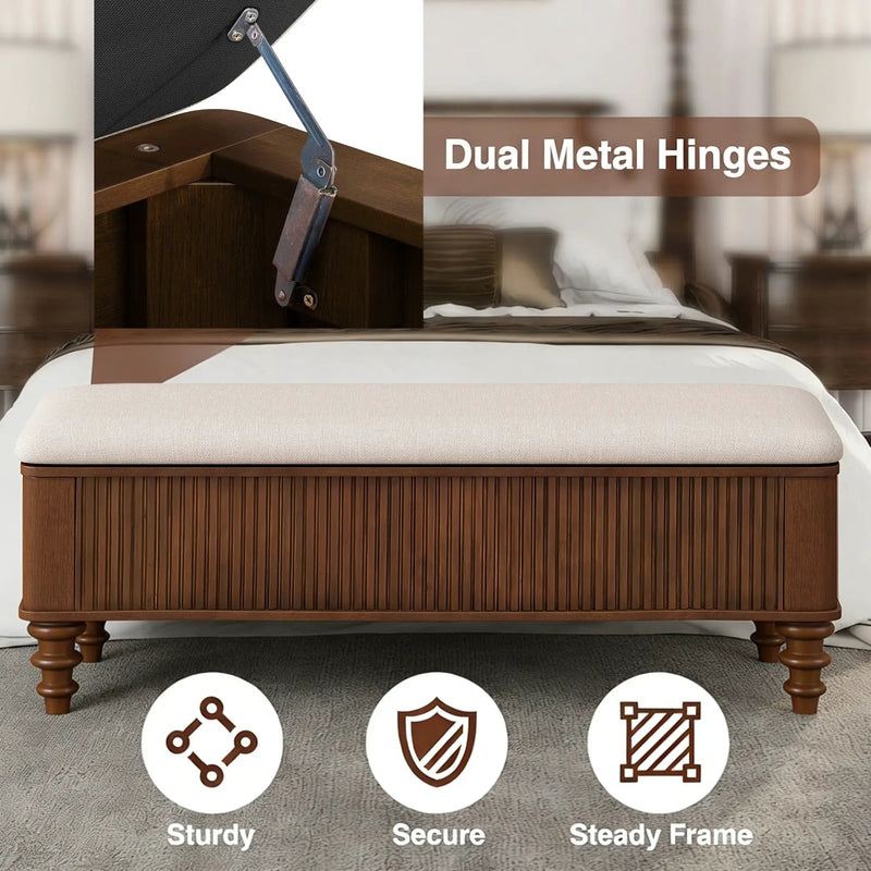 50.8-Inch Multi-Functional Storage Ottoman Bench by HouseOfZazla