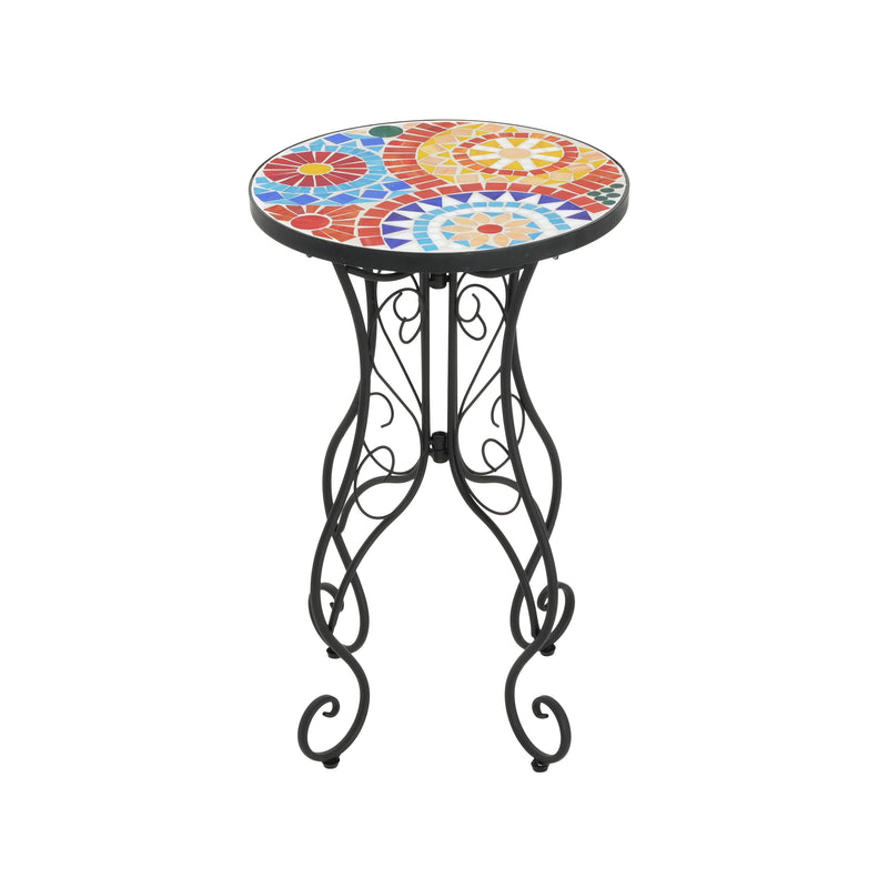 Outdoor Side Table, Colorful+Black by HouseOfZazla